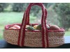 Gathering Basket/Doll Basket Jute Red Trims(OUT OF STOCK)